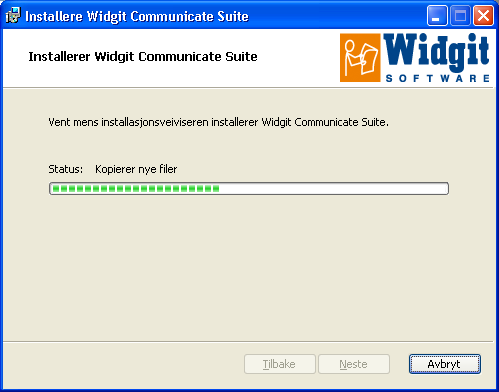 Vent på at filer blir kopiert