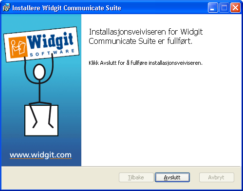 Installasjon av symwriter demo er ferdig.